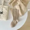 Meias de lã lisa feminina para outono e inverno meias femininas de inverno de comprimento médio até a panturrilha meias de confinamento forradas com fleece espessas quentes