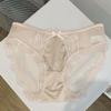 Verão Puro Desejo Renda Roupa Interior Feminina Nu Sentido Não Marcante Respirável Cintura Média-Baixa Algodão Puro Virilha Gelo Seda Renda Cuecas Femininas