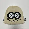 Versión Coreana del Nuevo Gorro de Lana Divertido y Lindo de Robot con Fallos para Mujer Otoño e Invierno Gorro de Punto Cálido Gorro de Lana para Estudiante