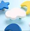 Alça de armário infantil de desenho animado, alça de gaveta de silicone fofa anti-colisão, alça de guarda-roupa Estrela Lua Nuvem Branca redonda