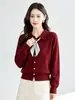 Bufanda de terciopelo Andy de dos piezas, nueva y versátil para otoño e invierno, cuello de bufanda, top de punto de manga larga elegante para adelgazar, para mujer