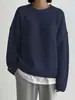 Suéter Grueso de Punto Color Sólido Casual Versátil Cuello Redondo Manga Larga Pulóver Estilo Europeo para Mujer Otoño e Invierno Modelo 2026