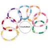 Pulsera de Flores Estilo Resort Bohemio Más Vendida de Amazon, Linda y Dulce, Pulsera Elástica de Flores Coloridas en Colores Macarrón