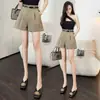 Shorts Casuais de Verão Novo Estilo 2026 para Mulheres, Calças de Cintura Alta Linha A Wide-Leg, Shorts Casuais com Cinto para Roupa de Trabalho e Outerwear