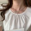 Collar de lazo de plata roto, elegante y moderno accesorio para mujer, cadena de clavícula de alta gama, collar elegante de nicho de lujo ligero.