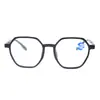 Nuevo Marco de Gafas de Moda Cuadrado con Patillas Retro de Arroz Anti Luz Azul Espejo Plano Protección Ocular contra Radiación de Computadora