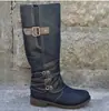 Botas Transfronteiriças Europeias e Americanas Outono e Inverno Infantil Bico Redondo Botas Longas Novo Estilo Confortável Tamanho Plus Fivela de Cinto Venda Quente Salto Baixo Atacado Tamanho Plus