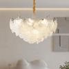 Lámpara de araña de lujo para sala de estar, italiana, con forma de hoja de ginkgo, concha de cristal, lámpara principal para comedor, dormitorio, lámparas creativas francesas.