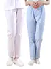 Calças de enfermeira de algodão poliéster cintura elástica branco azul calças de trabalho masculinas grossas finas cintura de terno versão grande calças de médico femininas