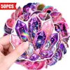 Compra directa transfronteriza de 50 pegatinas coloridas de corazón, rosa, mariposa y luna para decoración, impermeables para cuadernos y diarios