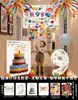 Decoración de Escena de Cumpleaños Lluvia de Globos para Cumpleaños Infantil Niño de 3 Años 2 Años Atmósfera de Ceremonia Tela Colgante para Niña Pequeña