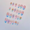 Adesivos de Unha Postiça com Escultura de Amêndoa Transfronteiriços 3D Estéreo Flores Doces Unhas Vestíveis Removíveis Produtos Acabados Atacado