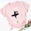 Camisetas Vogue Ballet Feminina moda Ator de balé estampa de desenho animado top de manga curta camiseta