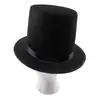 Em estoque Chapéu Mágico Fita Vermelha Chapéu Lincoln Chapéu Preto Lincoln Performance de Palco Chapéu Preto Cartola