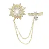 Elegante Simples para o Trabalho Elegante Alto Padrão Gola de Terno Broche de Joia com Zircônia Luxo Nicho Acessórios de Broche