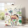 Cobertor de Ar Condicionado de Verão Crayon Shin-Chan Cobertor Espesso de Flanela Desenho Animado Infantil Cobertor de Sesta para Escritório para Todas as Estações
