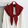 Bufanda Triángulo de Punto de Color Puro Estilo Coreano para Mujer en Otoño e Invierno Bufanda Cálida Chal Bufanda Versátil de Moda Multifuncional