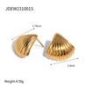 Jingqiao Aretes de acero inoxidable con forma de estrella de mar dorados estilo europeo y americano aretes de alta gama para Instagram aretes de acero de titanio aretes transfronterizos