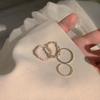 Conjunto de 4 Anéis de Miçangas Azuis ~ Anel de Dedo de Quatro Peças de Moda Empilhável para Mulheres com Design de Nicho Ins