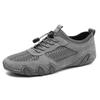Explosões transfronteiriças Verão Tênis casual masculino plus size Costura Couro genuíno Sapatos de malha Polvo Sapatos masculinos Sapatos preguiçosos
