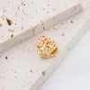 2025 Nuevo Pulsera de Cuentas Separadas Flor Azul Quemada Calada Plata Oro con Goteo de Aceite Agujero Grande Accesorios de Joyería DIY