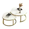 Juego de mesa de centro redonda retráctil simple para sala de estar, mesa de centro combinada deslizante minimalista para apartamentos de alquiler, mesa de té de ocio para sala de recepción, en stock