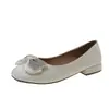 8910-1 Zapatos Planos Estilo Francés con Lazo y Pedrería Boca Baja 26 Estilo Verano Planos Estilo Ballet Mary Janes Versátiles y Cómodos