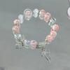 Nova pulseira de laço com contas de floco de neve feminina 10mm pequena fresca verão Coringa imitação de prata cristal pulseira de estudante atacado