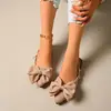2026 Nuevo Estilo Zapatos de Mujer Planos de Moda sin Cordones, Punta Puntiaguda, Lazo, Boca Baja, Versátiles, Sandalias
