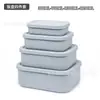 Lonchera Rectangular con Tapa de Silicona, Lonchera Apta para Microondas, Recipiente Sellado para Conservación de Alimentos, Calentable y Aislado