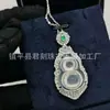 Colar de Calcedônia Banhado a Prata com Pingente de Cabaça de Calcedônia Branca Gelo Alta Nova Estilo Chinês Colar de Jade de Alta Qualidade