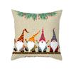 Funda de almohada navideña estampada con dibujos animados transfronterizos, terciopelo piel de durazno, almohada de deseos de Papá Noel, almohada para el hogar, sofá