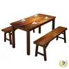 Juego de mesa y sillas comerciales de madera maciza para restaurante, mesa y sillas de restaurante, mesa de comedor para restaurante de comida rápida, mesa para barbacoa y hot pot