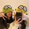 Gorro de lana de robot divertido defectuoso para mujer, cálido y lindo para otoño e invierno, gorro de punto versátil para parejas, gorro de orejera de dibujos animados