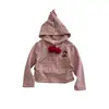 Sudadera de rayas para niña, nueva colección otoño 2026, camiseta de rayas con gorro de elfo estilo coreano, top elegante para niños