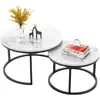 Mesa de centro para sala de estar de estilo moderno, redonda, simple y de alta gama, adecuada para hoteles y apartamentos de alquiler, con chapa de mármol, diseño minimalista