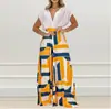 Chegada Nova 2026 Roupas Femininas Moda Outono Conjunto de Duas Peças Casual Temperamento Europeu e Americano Estampado Calça Wide Leg Terno