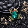 Broche Sapo Vintage Moda Liga de Zinco Vidro Strass Animal Alfinete Transfronteiriço Venda Quente Acessórios para Roupas Casacos Corsage