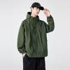 Jaqueta Primavera e Outono 2025 Cor Sólida Jaqueta de Montanha Moderna Outdoor Masculina Casual Solta Roupa de Trabalho Corta-vento