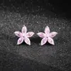 Pendientes de Flor para Mujer con Circonita Micropavimentada de Nueva Moda Ol Transfronterizos Regalo de Aniversario de Boda Europeo y Americano E6893
