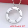 Chapado en Oro Rosa de 18 Quilates Collar de un Solo Anillo Grande tipo Panqueque Cadena para Clavícula con Tornillo de Moda y Colgante de Diamante Fabricante