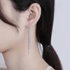 Pendientes Que Hacen Que la Cara Se Vea Más Delgada, Populares en Tiktok, Xiaohongshu, Cadena de Oreja con Borla de Circonita 2026, Pendientes Largos Asimétricos