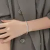 Pulsera Cuadrada Abierta Hueca de Plata S925 Italiana de 3 mm para Mujer, Diseño Europeo y Americano, Moderna y Versátil, Pulsera Elegante