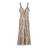 Al por mayor Verano 2026 Nuevo Estilo Europeo y Americano Vestido Midi Estilo Lencería con Estampado Animal para Mujer 12500