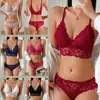 Comércio Exterior Transfronteiriço Conjunto de Lingerie Sexy Sutiã com Costas Abertas de Renda Calcinha Sutiã de Triângulo Feminino Roupa Íntima Feminina