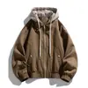 Chaqueta Juvenil para Hombre Primavera y Otoño con Capucha Falso Dos Piezas Estudiante Juvenil Atractivo Casual Abrigo Chaqueta de Moda