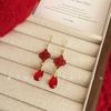 Pendientes de lazo rojo Ancola de otoño e invierno, diseño de nicho de alta gama de Año Nuevo, pendientes de temperamento de alta gama, joyería