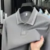 Camiseta tipo polo de algodón puro para hombre, otoño, manga larga, cuello camisero, transpirable, talla grande, top casual