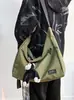 Bolsa Transversal Estilo Coreano 2025 Versátil Moda Bolsa Mensageiro Simples Bolsa de Ombro Lona Casual Bolsa Transversal para Homens