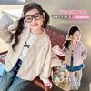 Jaqueta com Gravata Borboleta para Meninas Estilo Primavera e Outono Moda Coreana Infantil Blusa Casual para Menininhas Camisa com Zíper Infantil